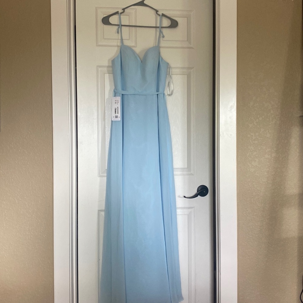 Sky blue bridesmaid dress